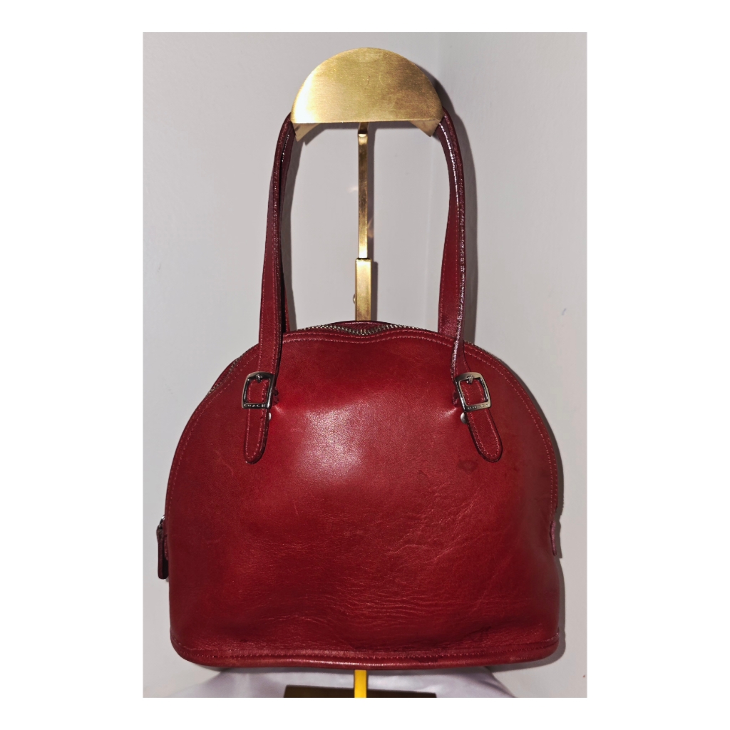 Coach Vintage Chic Red Mini Dome Bag With Gold Hardware